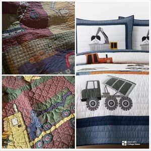 Vintage The Company Store Construction-Themed Quilt Set - Multicolor